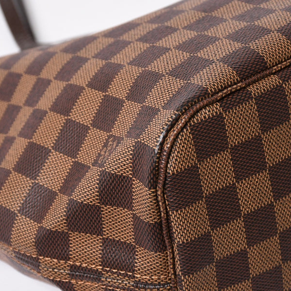 新品同様 LOUIS VUITTON ルイヴィトン ダミエ ネヴァーフルMM トートバッグ N51105 PVC レザー ブラウン GI 4141 ゴールド金具 中古 4a004235