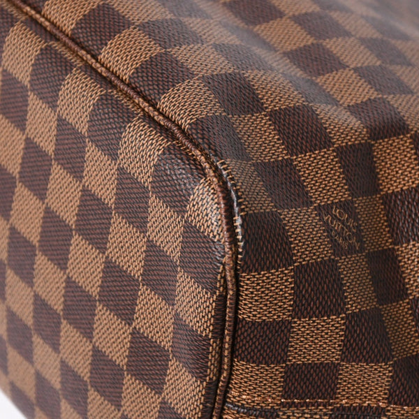 新品同様 LOUIS VUITTON ルイヴィトン ダミエ ネヴァーフルMM トートバッグ N51105 PVC レザー ブラウン GI 4141 ゴールド金具 中古 4a004235