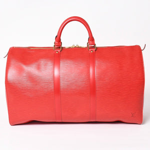 LOUIS VUITTON ルイヴィトン キーポル50 ボストンバッグ M42967 カスティリアンレッド エピレザー VI1915 ゴールド金具 美品 中古 4a004236