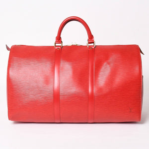 LOUIS VUITTON ルイヴィトン キーポル50 ボストンバッグ M42967 カスティリアンレッド エピレザー VI1915 ゴールド金具 美品 中古 4a004236