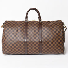 画像をギャラリービューアに読み込む, 極美品 LOUISVUITTON ルイヴィトン キーポル バンドリエール55 ボストンバッグ N41414 ダミエ エベヌ ブラウン ゴールド金具 中古 4a004191