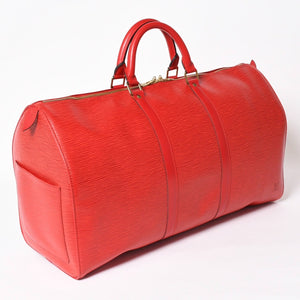 LOUIS VUITTON ルイヴィトン キーポル50 ボストンバッグ M42967 カスティリアンレッド エピレザー VI1915 ゴールド金具 美品 中古 4a004236