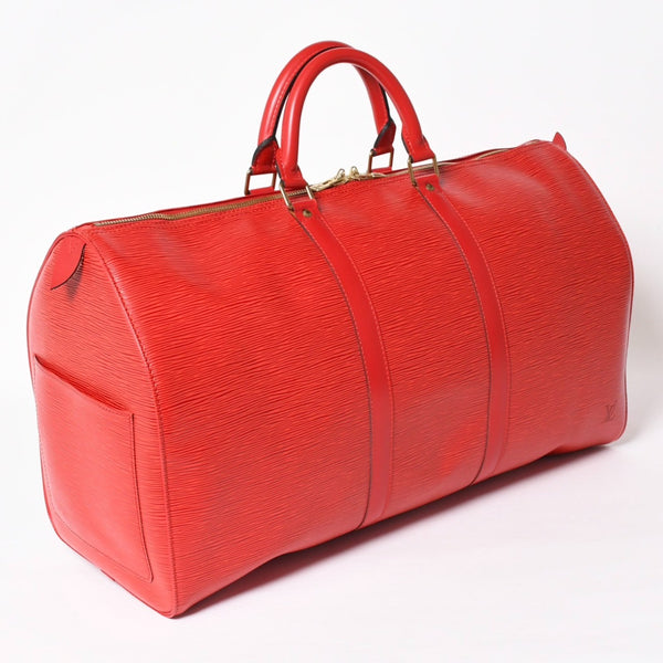LOUIS VUITTON ルイヴィトン キーポル50 ボストンバッグ M42967 カスティリアンレッド エピレザー VI1915 ゴールド金具 美品 中古 4a004236