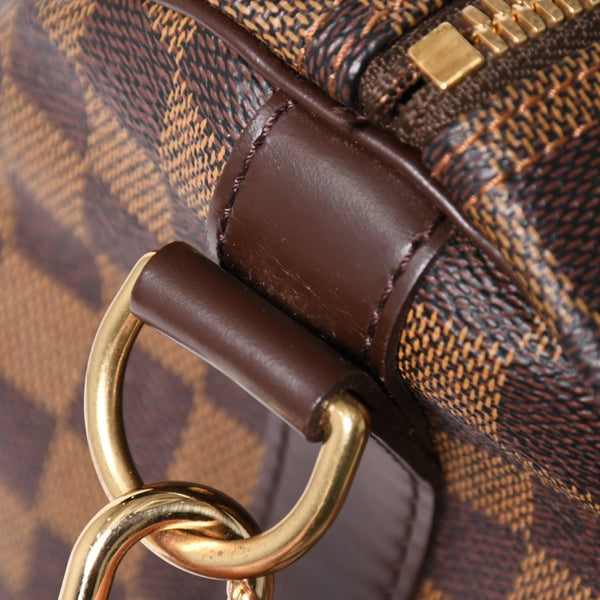 極美品 LOUISVUITTON ルイヴィトン キーポル バンドリエール55 ボストンバッグ N41414 ダミエ エベヌ ブラウン ゴールド金具 中古 4a004191