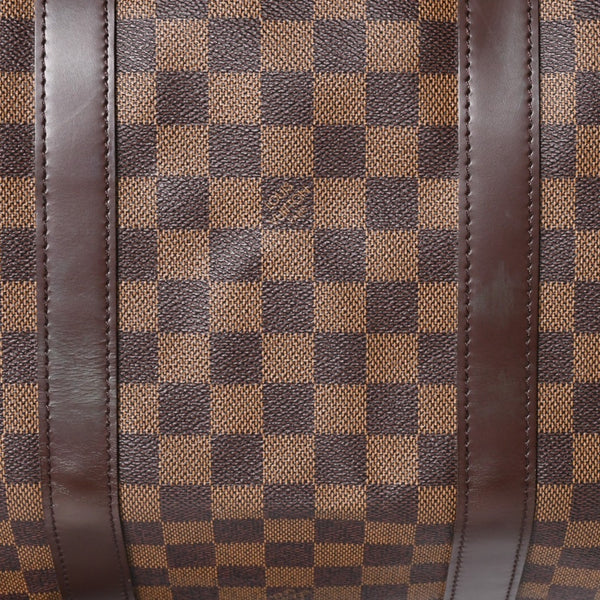極美品 LOUISVUITTON ルイヴィトン キーポル バンドリエール55 ボストンバッグ N41414 ダミエ エベヌ ブラウン ゴールド金具 中古 4a004191