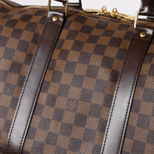 画像をギャラリービューアに読み込む, 極美品 LOUISVUITTON ルイヴィトン キーポル バンドリエール55 ボストンバッグ N41414 ダミエ エベヌ ブラウン ゴールド金具 中古 4a004191