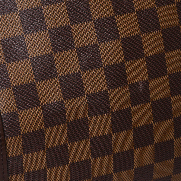 極美品 LOUISVUITTON ルイヴィトン キーポル バンドリエール55 ボストンバッグ N41414 ダミエ エベヌ ブラウン ゴールド金具 中古 4a004191