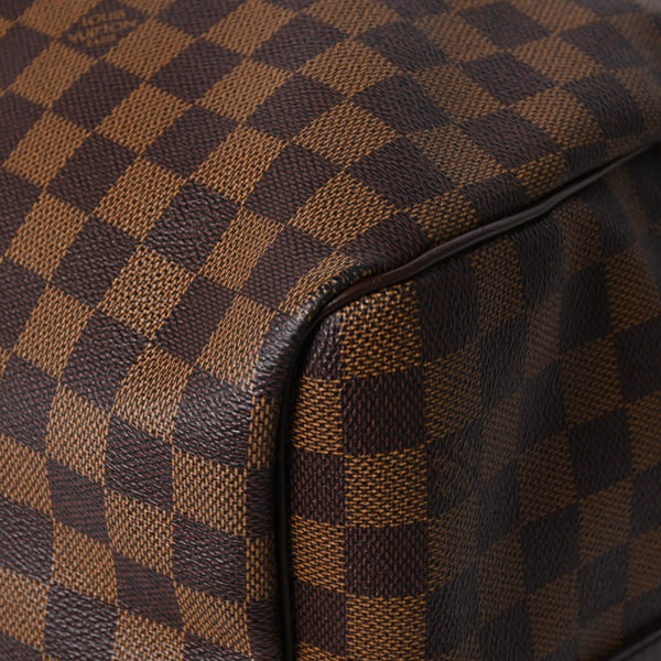 極美品 LOUISVUITTON ルイヴィトン キーポル バンドリエール55 ボストンバッグ N41414 ダミエ エベヌ ブラウン ゴールド金具 中古 4a004191