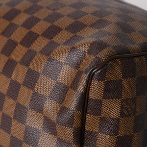 極美品 LOUISVUITTON ルイヴィトン キーポル バンドリエール55 ボストンバッグ N41414 ダミエ エベヌ ブラウン ゴールド金具 中古 4a004191