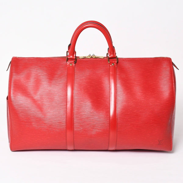 LOUIS VUITTON ルイヴィトン キーポル50 ボストンバッグ M42967 カスティリアンレッド エピレザー VI1904 ゴールド金具 美品 中古 4a004237