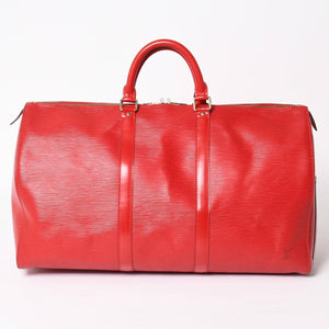 LOUIS VUITTON ルイヴィトン キーポル50 ボストンバッグ M42967 カスティリアンレッド エピレザー VI1904 ゴールド金具 美品 中古 4a004237