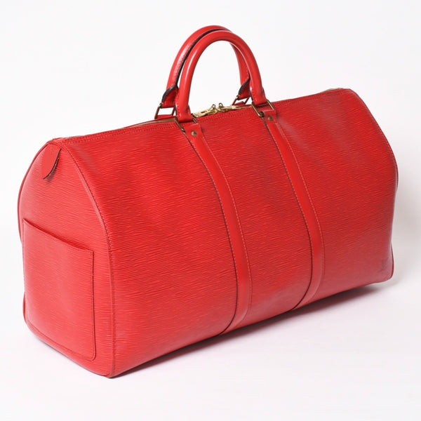 LOUIS VUITTON ルイヴィトン キーポル50 ボストンバッグ M42967 カスティリアンレッド エピレザー VI1904 ゴールド金具 美品 中古 4a004237