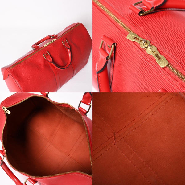 LOUIS VUITTON ルイヴィトン キーポル50 ボストンバッグ M42967 カスティリアンレッド エピレザー VI1904 ゴールド金具 美品 中古 4a004237