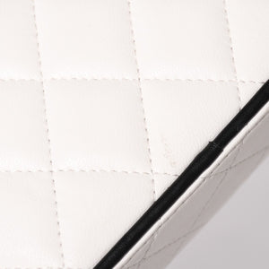 CHANEL Slim Vanity Bag Vanity Case Shoulder Bag Random Number Lambskin White Black Bicolor Silver Hardware Good Condition Used 4a004238