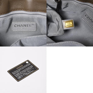Very Good Condition CHANEL 2WAY Bag No. 16 Coco Mark Lambskin Quilted Olive Antique Silver Hardware Used 4a003948