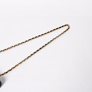 Very Good Condition CHANEL Diana 25 S Flap S Chain Shoulder Bag No. 2 Coco Mark Lambskin Black Gold Hardware Used 4a003914