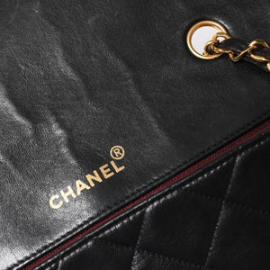 Very Good Condition CHANEL Diana 25 S Flap S Chain Shoulder Bag No. 2 Coco Mark Lambskin Black Gold Hardware Used 4a003914