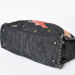 CHANEL シャネル チェーントートバッグ A31932 10番台 夜間飛行 刺繍 ココマーク デニム エンブロイダリー 美品 中古 4a004240