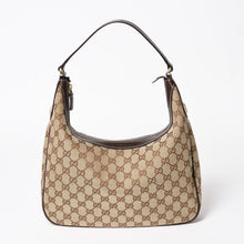 画像をギャラリービューアに読み込む, 極美品 GUCCI グッチ GGキャンバス ホーボー ワンショルダーバッグ セミショルダーバッグ 153010 ベージュ ブラウン レザー 204046 ゴールド金具 中古 4a003957