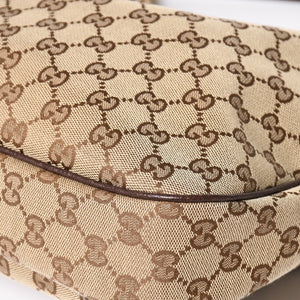 Very Good Condition GUCCI GG Canvas Hobo One Shoulder Bag Semi-Shoulder Bag 153010 Beige Brown Leather 204046 Gold Hardware Used 4a003957