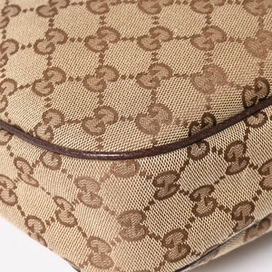 Very Good Condition GUCCI GG Canvas Hobo One Shoulder Bag Semi-Shoulder Bag 153010 Beige Brown Leather 204046 Gold Hardware Used 4a003957