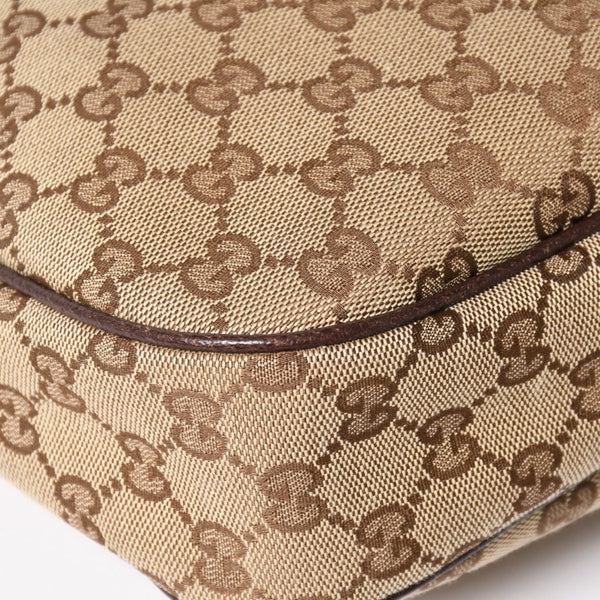 Very Good Condition GUCCI GG Canvas Hobo One Shoulder Bag Semi-Shoulder Bag 153010 Beige Brown Leather 204046 Gold Hardware Used 4a003957