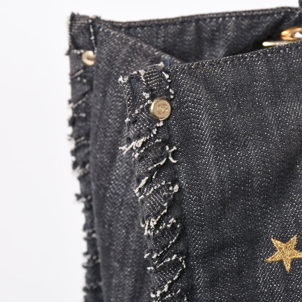 CHANEL シャネル チェーントートバッグ A31932 10番台 夜間飛行 刺繍 ココマーク デニム エンブロイダリー 美品 中古 4a004240
