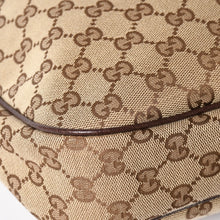 画像をギャラリービューアに読み込む, 極美品 GUCCI グッチ GGキャンバス ホーボー ワンショルダーバッグ セミショルダーバッグ 153010 ベージュ ブラウン レザー 204046 ゴールド金具 中古 4a003957