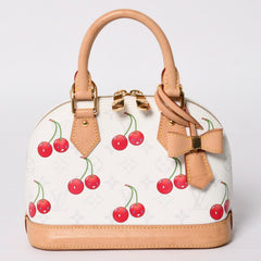 LOUIS VUITTON ルイヴィトン アルマBB ハンドバッグ M14234 モノグラム チェリー ホワイト レッド ベージュ 村上隆 美品 中古 4a004245