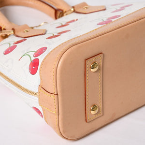 LOUIS VUITTON ルイヴィトン アルマBB ハンドバッグ M14234 モノグラム チェリー ホワイト レッド ベージュ 村上隆 美品 中古 4a004245