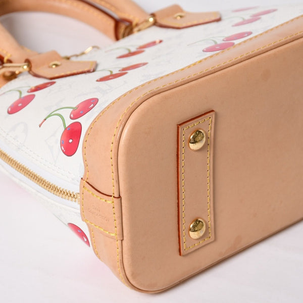 LOUIS VUITTON ルイヴィトン アルマBB ハンドバッグ M14234 モノグラム チェリー ホワイト レッド ベージュ 村上隆 美品 中古 4a004245