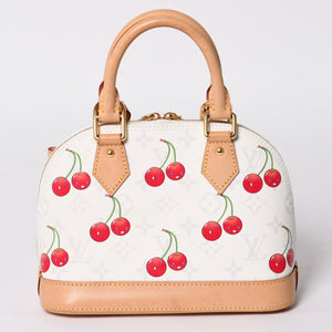 LOUIS VUITTON ルイヴィトン アルマBB ハンドバッグ M14234 モノグラム チェリー ホワイト レッド ベージュ 村上隆 美品 中古 4a004245