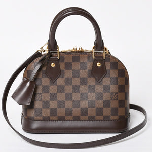 Very good condition LOUIS VUITTON Alma BB 2WAY handbag N41221 Damier Ebene Brown Shoulder PVC Leather Used 4a004171