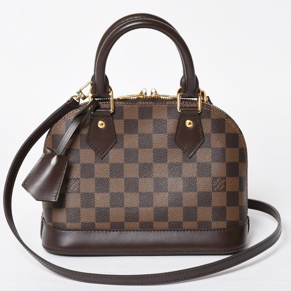 Very good condition LOUIS VUITTON Alma BB 2WAY handbag N41221 Damier Ebene Brown Shoulder PVC Leather Used 4a004171