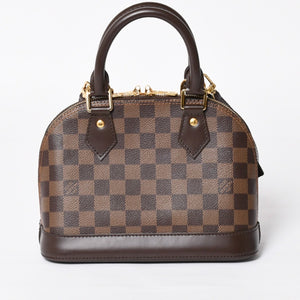 Very good condition LOUIS VUITTON Alma BB 2WAY handbag N41221 Damier Ebene Brown Shoulder PVC Leather Used 4a004171