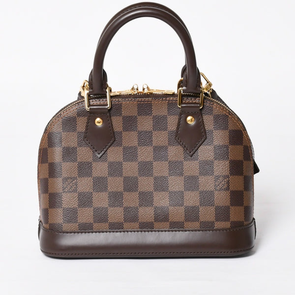 Very good condition LOUIS VUITTON Alma BB 2WAY handbag N41221 Damier Ebene Brown Shoulder PVC Leather Used 4a004171