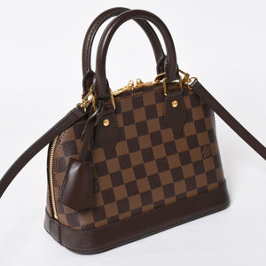 Very good condition LOUIS VUITTON Alma BB 2WAY handbag N41221 Damier Ebene Brown Shoulder PVC Leather Used 4a004171