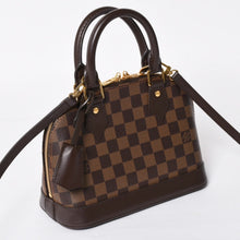 Load image into Gallery viewer, 極美品 LOUIS VUITTON ルイヴィトン アルマBB 2WAY ハンドバッグ N41221 ダミエ エベヌ ブラウン ショルダー PVC レザー 中古 4a004171