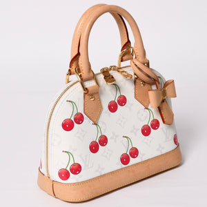 LOUIS VUITTON ルイヴィトン アルマBB ハンドバッグ M14234 モノグラム チェリー ホワイト レッド ベージュ 村上隆 美品 中古 4a004245