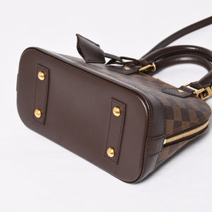 Very good condition LOUIS VUITTON Alma BB 2WAY handbag N41221 Damier Ebene Brown Shoulder PVC Leather Used 4a004171