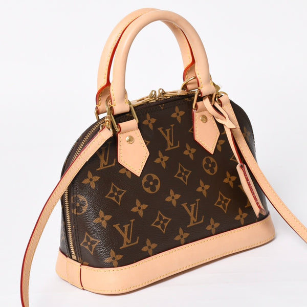 新品同様 LOUIS VUITTON ルイヴィトン アルマBB 2WAYバッグ M53152 モノグラム ブラウン PVC レザー 新型 中古 4a004186
