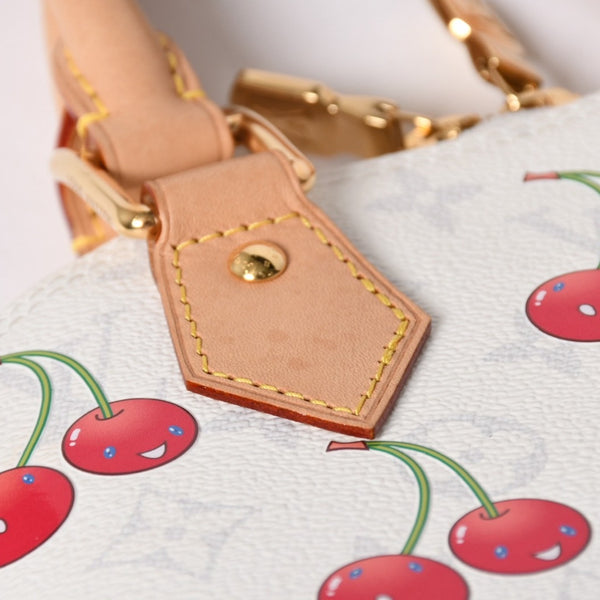 LOUIS VUITTON ルイヴィトン アルマBB ハンドバッグ M14234 モノグラム チェリー ホワイト レッド ベージュ 村上隆 美品 中古 4a004245