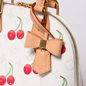 LOUIS VUITTON ルイヴィトン アルマBB ハンドバッグ M14234 モノグラム チェリー ホワイト レッド ベージュ 村上隆 美品 中古 4a004245