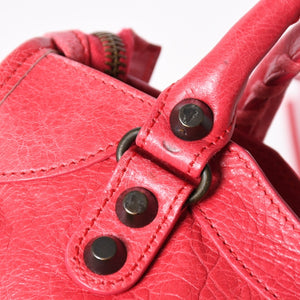 BALENCIAGA Classic Mini City 30029 2WAY Handbag Shoulder Bag Pink Leather Good Condition Used 4a004248