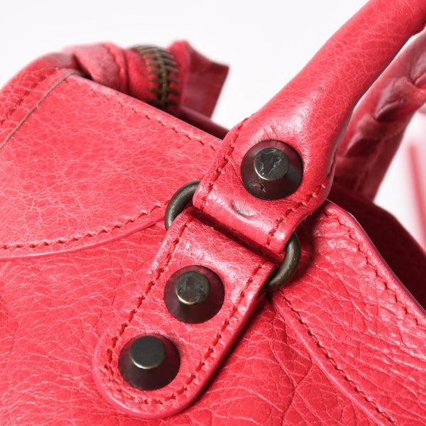 BALENCIAGA Classic Mini City 30029 2WAY Handbag Shoulder Bag Pink Leather Good Condition Used 4a004248