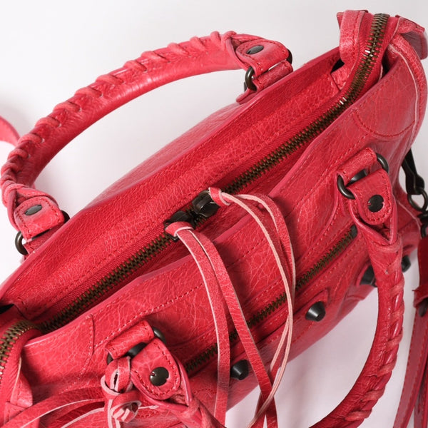 BALENCIAGA Classic Mini City 30029 2WAY Handbag Shoulder Bag Pink Leather Good Condition Used 4a004248