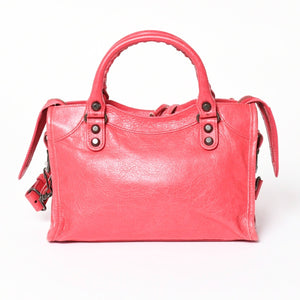 BALENCIAGA Classic Mini City 30029 2WAY Handbag Shoulder Bag Pink Leather Good Condition Used 4a004248