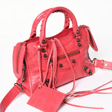画像をギャラリービューアに読み込む, BALENCIAGA バレンシアガ クラシック Mini City ミニシティ 30029 2WAY ハンドバッグ ショルダーバッグ ピンク レザー 美品 中古 4a004248