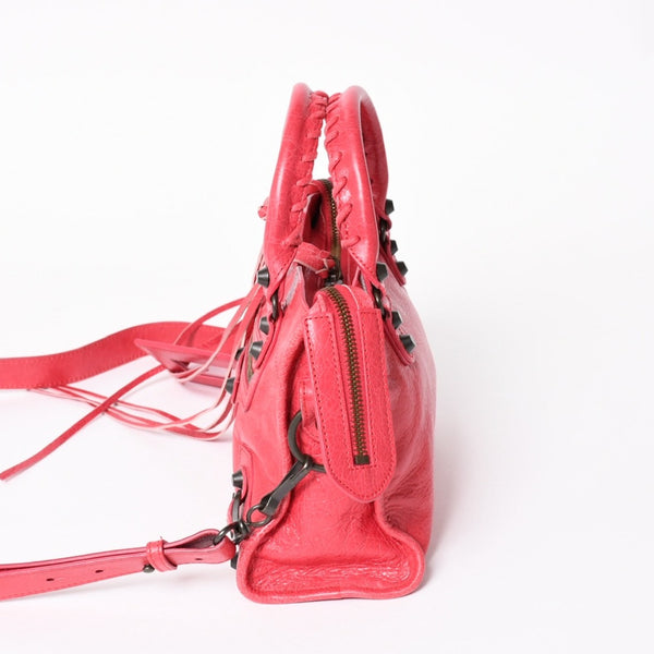 BALENCIAGA Classic Mini City 30029 2WAY Handbag Shoulder Bag Pink Leather Good Condition Used 4a004248