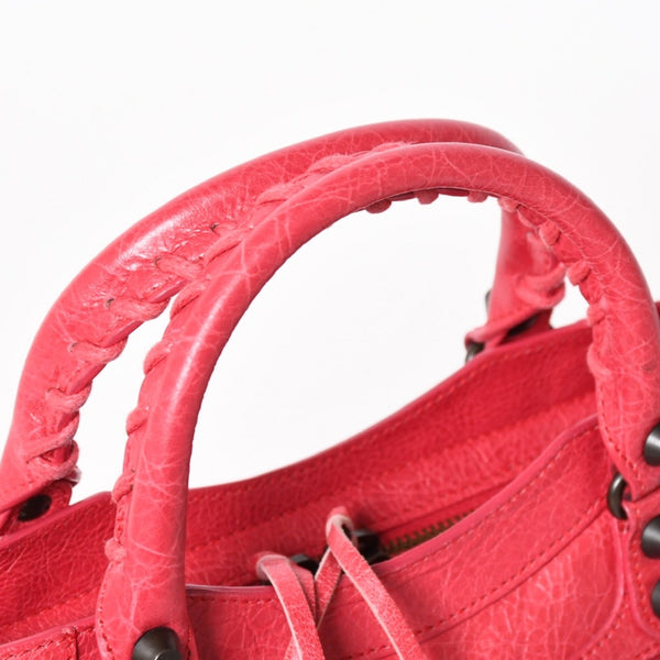 BALENCIAGA Classic Mini City 30029 2WAY Handbag Shoulder Bag Pink Leather Good Condition Used 4a004248